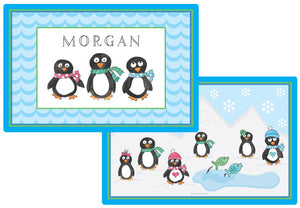 penguin parade personalized kids placemat