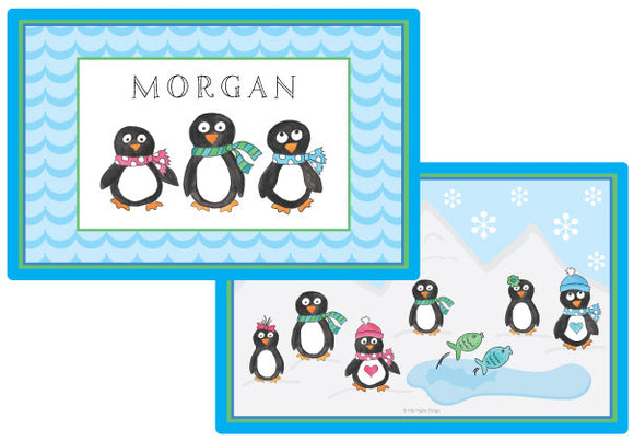 penguin parade personalized kids placemat