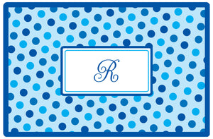 blue dots personalized placemats