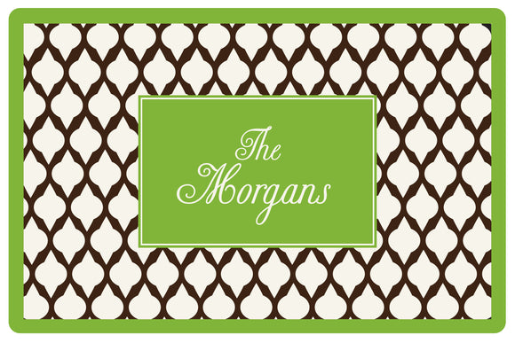 brown lattice personalized placemats