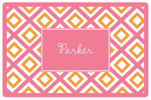 geo pink personalized placemats