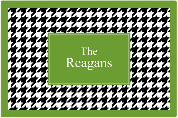 black houndstooth personalized placemats