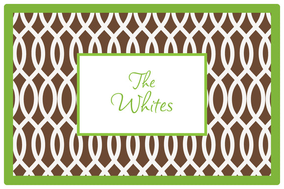 garden gate brown personalized placemats