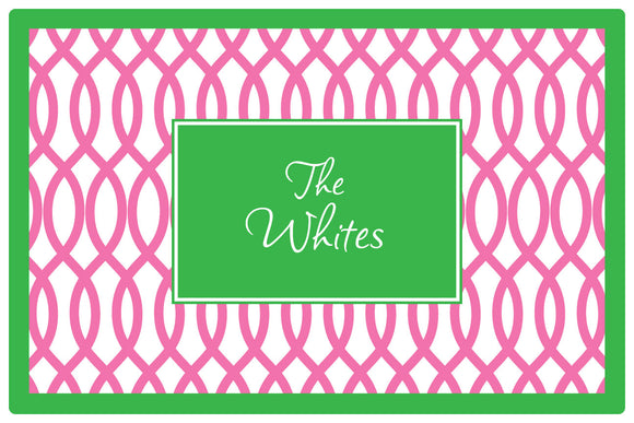 garden gate pink personalized placemats