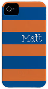 blue & orange stripe cell phone case