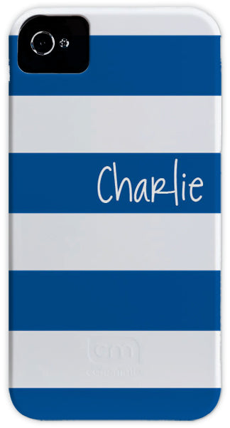 blue & white stripe cell phone case
