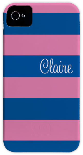 pink & blue stripe cell phone case