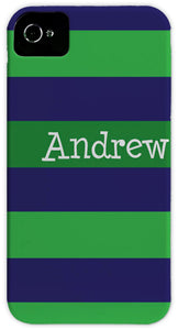 blue & green stripe cell phone case