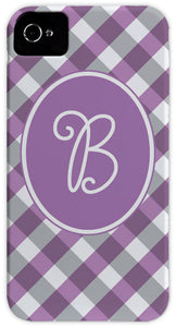 purple gingham cell phone case