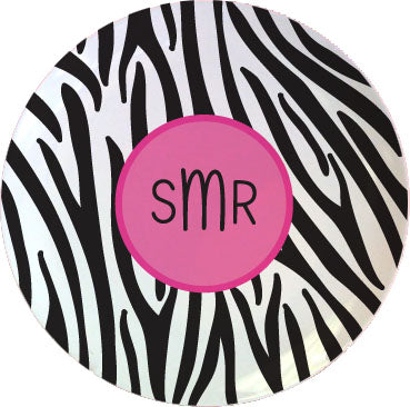 black zebra personalized plate