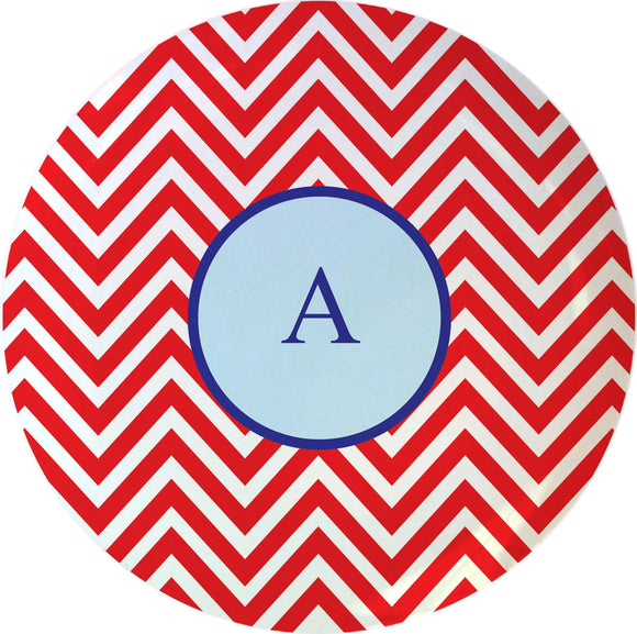 red chevron personalized plate
