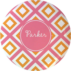 pink geo personalized plate