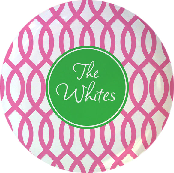 garden gate pink personalized plate